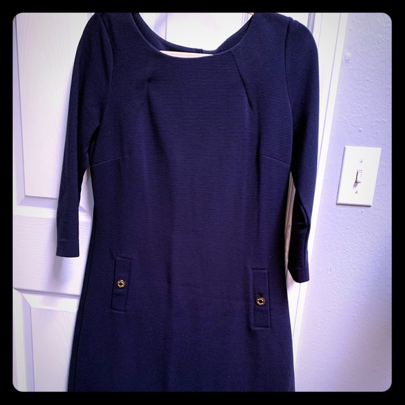 Lilly Pulitzer Navy 3 Quarter Sleeve Dress - Picture 2 of 4
